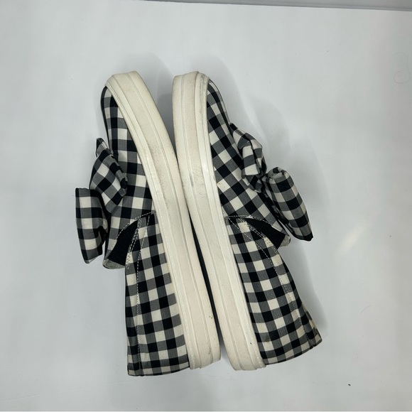 Nine West Gingham Black and White Bow Slip-On Sneakers women’s size 9.5 - Picture 3 of 5